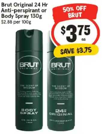 Brut Original 24 Hr Anti-perspirant or Body Spray