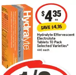 IGA Hydralyte Effervescent Electrolyte Tablets Selected Varieties offer