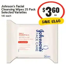 IGA Johnson's Facial Cleansing Wipes Selected Varieties offer