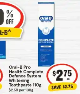 IGA Oral-B Pro Health Complete Defence System Whitening Toothpaste offer