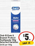 IGA Oral-B Gum & Enamel Protect Toothpaste Selected Varieties offer