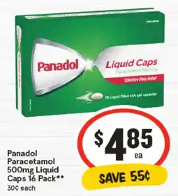 IGA Panadol Paracetamol Liquid Caps offer