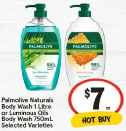 IGA Palmolive Naturals Body Wash or Luminous Oils Body Wash Selected Varieties offer