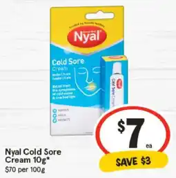 IGA Nyal Cold Sore Cream offer