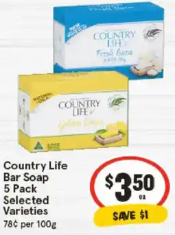 IGA Country Life Bar Soap Selected Varieties offer