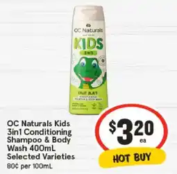 IGA OC Naturals Kids 3in1 Conditioning Shampoo & Body Wash Selected Varieties offer