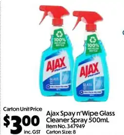 C-Store Distribution Ajax Spay n'Wipe Glass Cleaner Spray offer