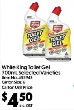 C-Store Distribution White King Toilet Gel Selected Varieties offer