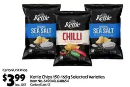 C-Store Distribution Kettle Chips Selected Varieties offer
