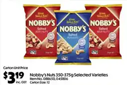 C-Store Distribution Nobby's Nuts Selected Varieties offer