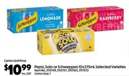 C-Store Distribution Pepsi, Solo or Schweppes Selected Varieties offer