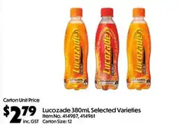 C-Store Distribution Lucozade Selected Varieties offer