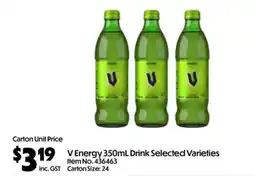 C-Store Distribution V Energy Drink Selected Varieties offer