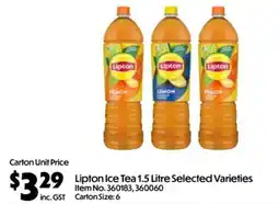 C-Store Distribution Lipton Ice Tea Selected Varieties offer