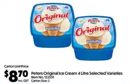 C-Store Distribution Peters Original Ice Cream Selected Varieties offer