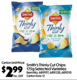 C-Store Distribution Smith's Thinly Cut Chips Selected Varieties offer