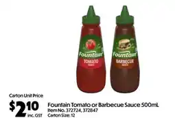 C-Store Distribution Fountain Tomato or Barbecue Sauce offer