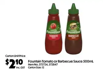 C-Store Distribution Fountain Tomato or Barbecue Sauce offer
