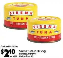C-Store Distribution Sirena Tuna in Oil offer