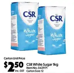 C-Store Distribution Csr white sugar offer