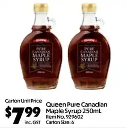 C-Store Distribution Queen Pure Canadian Maple Syrup offer