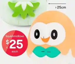 Kmart Squishmallows pokemon rowlet plush offer
