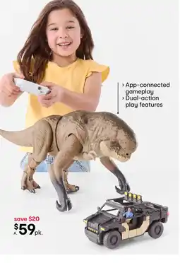 Kmart Jurassic world rebirth track 'n chomp distortus rex & vehicle offer