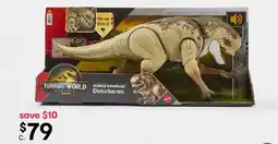Kmart Jurassic world rebirth: rumble 'n rampage distortus rex figure offer