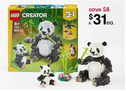 Kmart Lego creator wild animals panda family offer