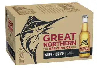 The Bottle O Great northern super crisp stubbies 330ml 24 pack offer