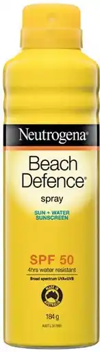 Pharmacist Advice Neutrogena Beach Defence Spray SPF 50 184g offer
