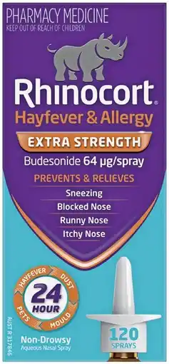 Pharmacist Advice Rhinocort Extra Strength Hayfever & Allergy Nasal Spray 120 Sprays offer