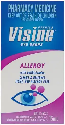 Pharmacist Advice Visine Allergy Eye Drops 15mL offer