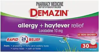 Pharmacist Advice Demazin Allergy + Hayfever Relief 30 Tablets offer