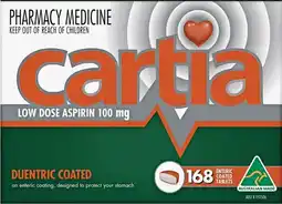 Soul Pattinson Chemist Cartia 100mg 168 Tablets offer