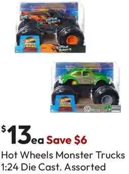 Target Hot Wheels Monster Trucks 1:24 Die Cast Assorted offer
