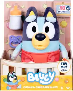 Kmart Cuddle & Care Baby Bluey with 10 Sounds offer