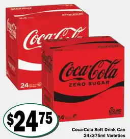 Friendly Grocer Coca-Cola Soft Drink Can Varieties offer