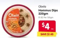 Spar Obela Hommus Dips offer