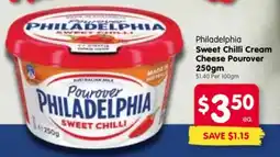 Spar Philadelphia Sweet Chilli Cream Cheese Pourover offer