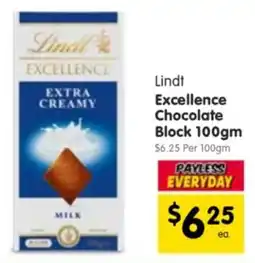 Spar Lindt Excellence Chocolate Block offer