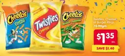 Spar Twisties, Cheetos, or Burger Rings offer
