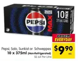 Spar Pepsi, Solo, Sunkist or Schweppes offer