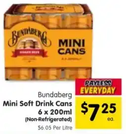 Spar Bundaberg Mini Soft Drink Cans offer