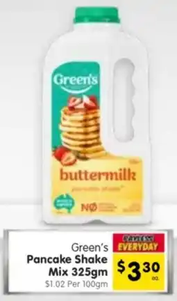 Spar Green's Pancake Shake Mix offer