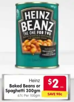 Spar Heinz Baked Beans or Spaghetti offer