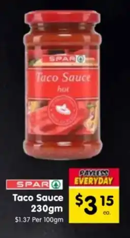 Spar Taco Sauce offer