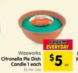Spar Citronella Pie Dish Candle offer