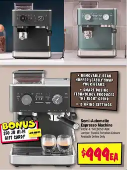 JB Hi-Fi Semi-Automatic Espresso Machine offer