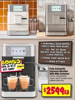 JB Hi-Fi Fully Automatic Espresso Machine With Milk Container offer